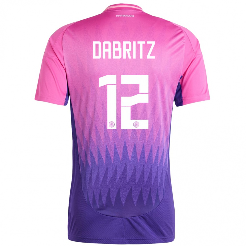 Kids Football Germany Sara Dabritz #12 Pink Purple Away Jersey 24-26 T-Shirt Nz