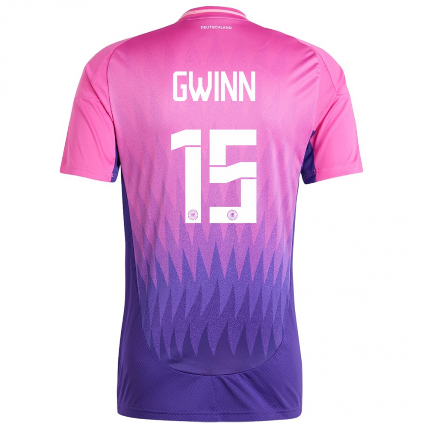 Kids Football Germany Giulia Gwinn #15 Pink Purple Away Jersey 24-26 T-Shirt Nz