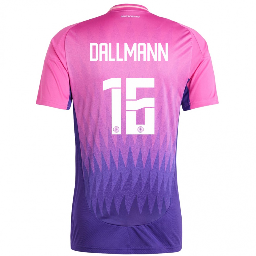 Kids Football Germany Linda Dallmann #16 Pink Purple Away Jersey 24-26 T-Shirt Nz