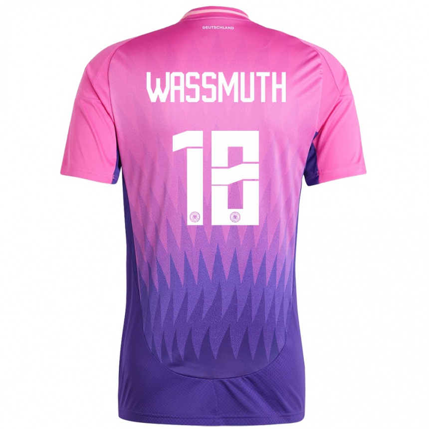 Kids Football Germany Tabea Wabmuth #18 Pink Purple Away Jersey 24-26 T-Shirt Nz