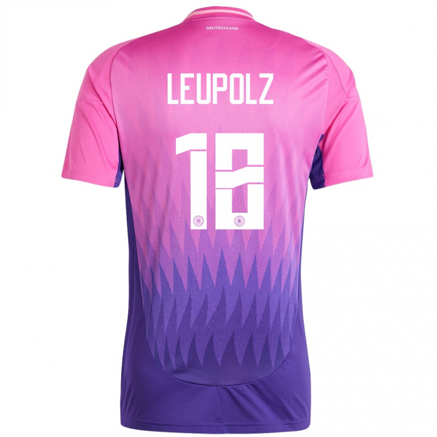 Kids Football Germany Melanie Leupolz #18 Pink Purple Away Jersey 24-26 T-Shirt Nz