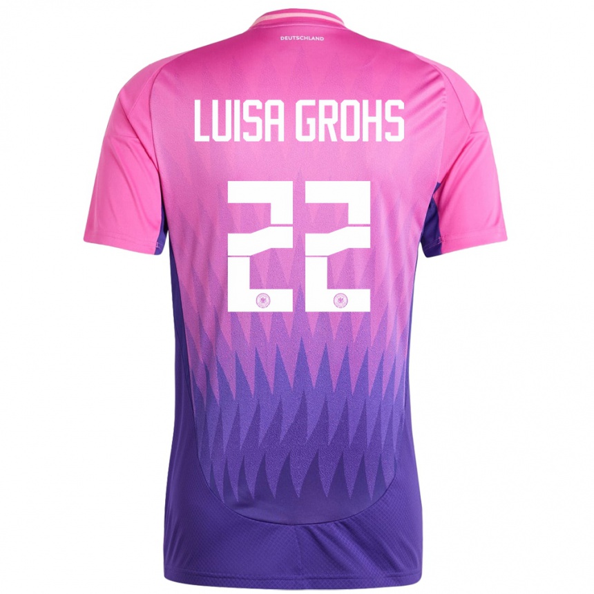 Kids Football Germany Maria Luisa Grohs #22 Pink Purple Away Jersey 24-26 T-Shirt Nz