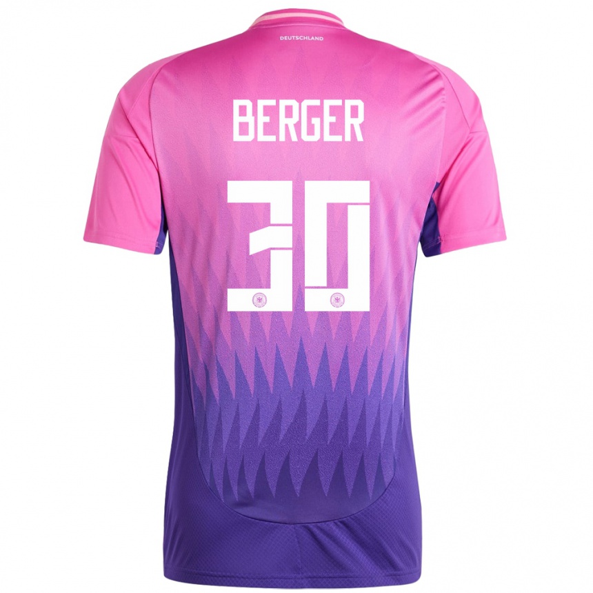 Kids Football Germany Ann Katrin Berger #30 Pink Purple Away Jersey 24-26 T-Shirt Nz