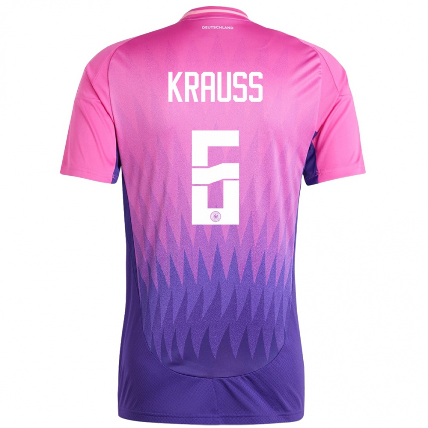 Kids Football Germany Tom Kraub #6 Pink Purple Away Jersey 24-26 T-Shirt Nz