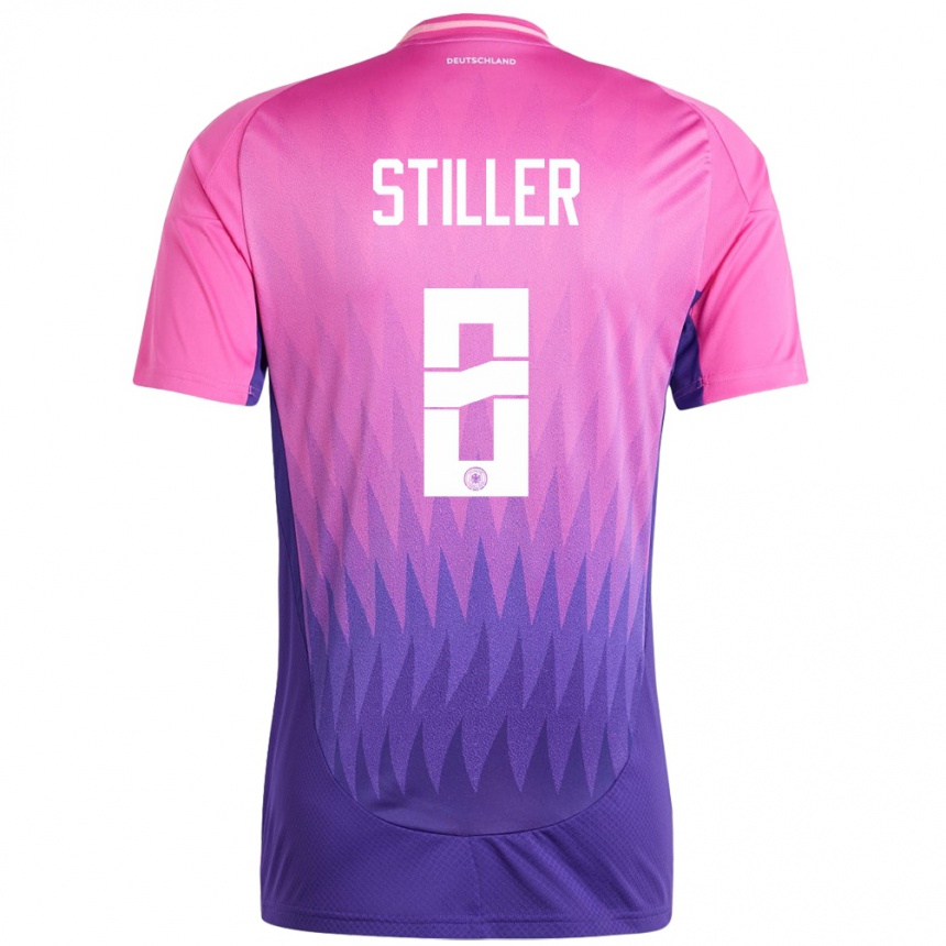 Kids Football Germany Angelo Stiller #8 Pink Purple Away Jersey 24-26 T-Shirt Nz