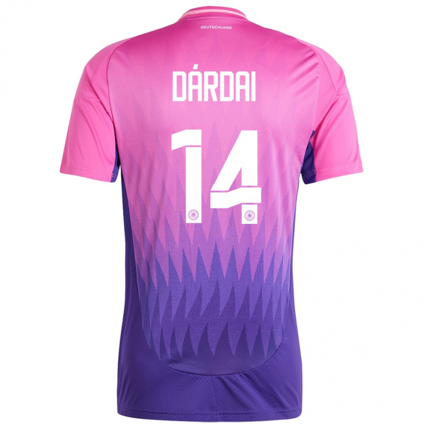 Kids Football Germany Marton Dardai #14 Pink Purple Away Jersey 24-26 T-Shirt Nz