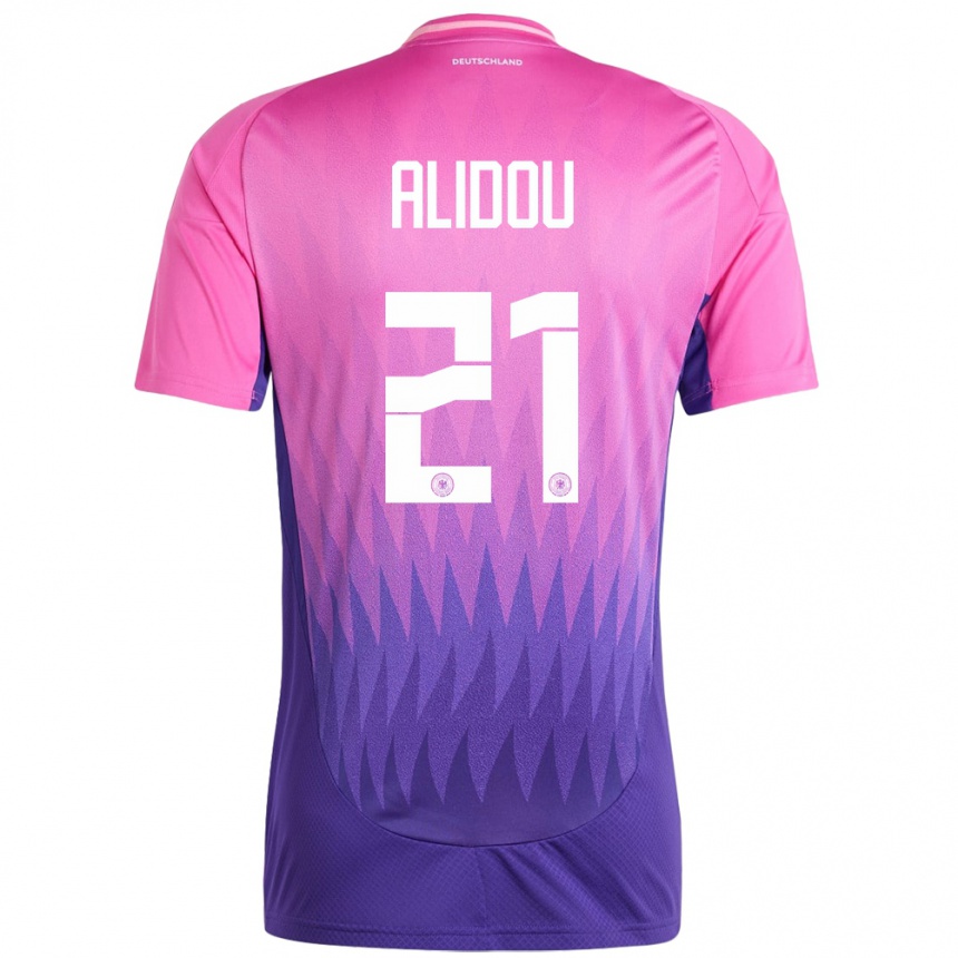 Kids Football Germany Faride Alidou #21 Pink Purple Away Jersey 24-26 T-Shirt Nz