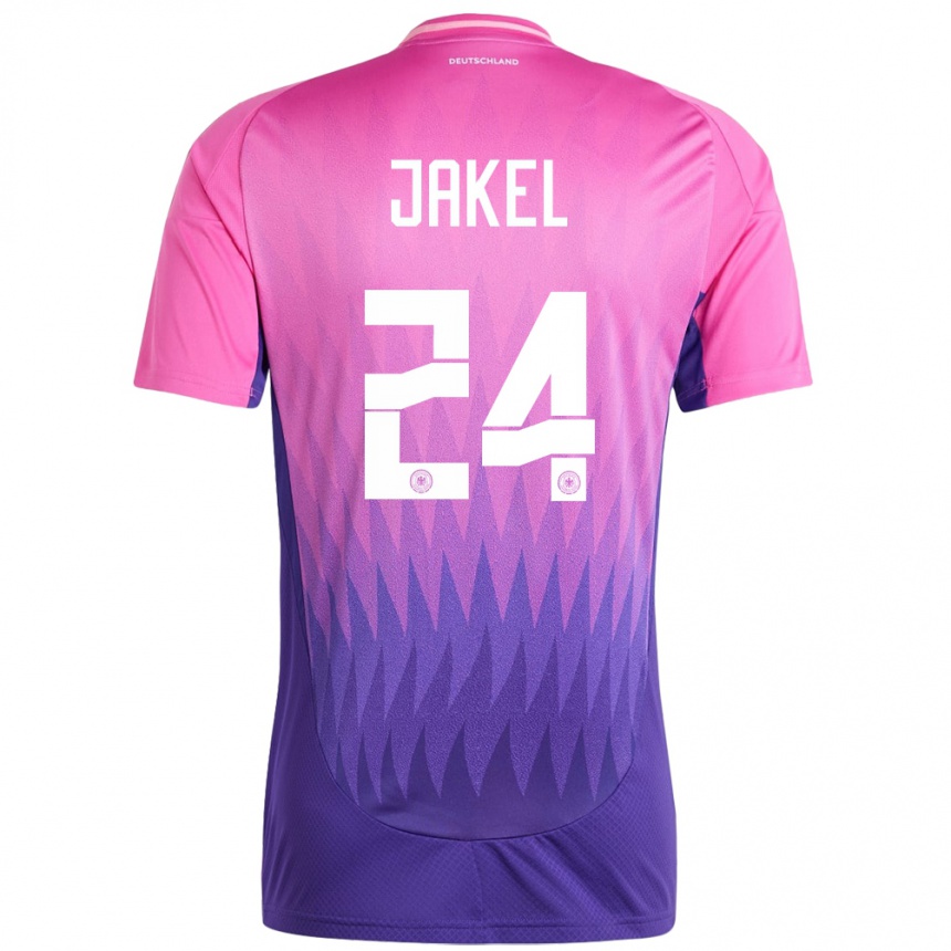 Kids Football Germany Frederik Jakel #24 Pink Purple Away Jersey 24-26 T-Shirt Nz