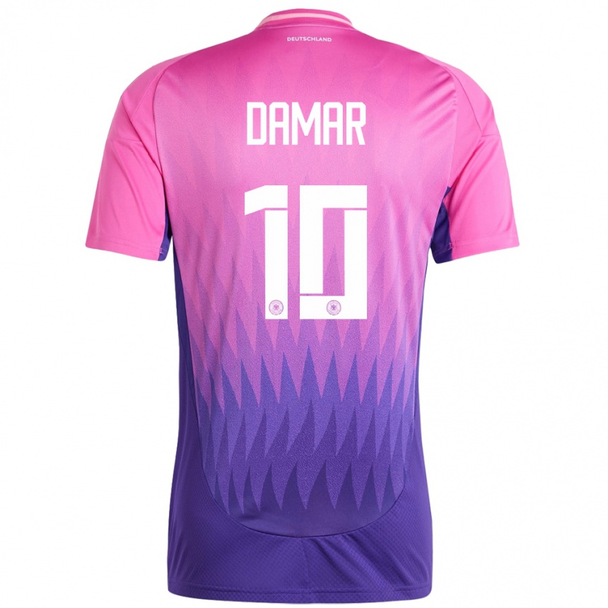 Kids Football Germany Muhammed Damar #10 Pink Purple Away Jersey 24-26 T-Shirt Nz