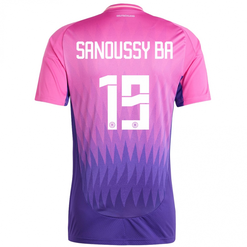 Kids Football Germany Sanoussy Ba #19 Pink Purple Away Jersey 24-26 T-Shirt Nz