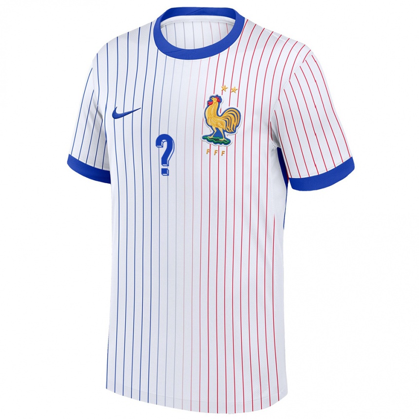 Kids Football France Your Name #0 White Away Jersey 24-26 T-Shirt Nz