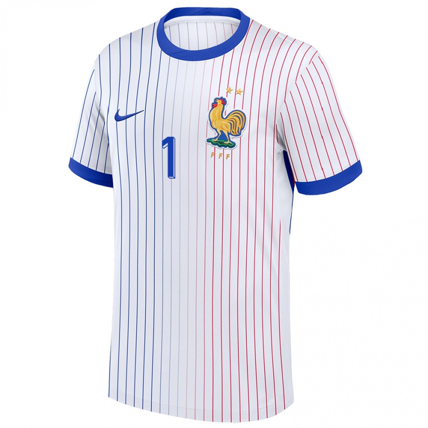 Kids Football France Illan Meslier #1 White Away Jersey 24-26 T-Shirt Nz