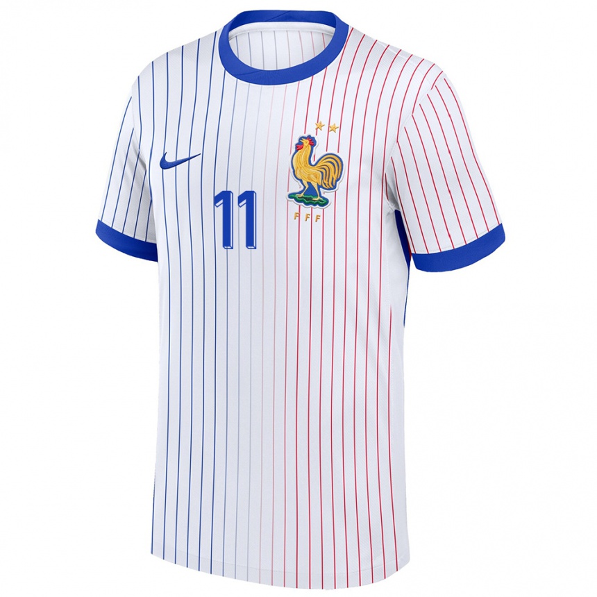 Kids Football France Ousmane Dembele #11 White Away Jersey 24-26 T-Shirt Nz