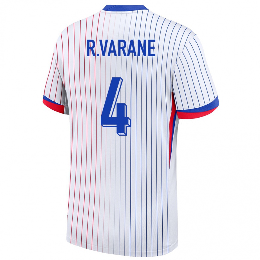 Kids Football France Raphael Varane #4 White Away Jersey 24-26 T-Shirt Nz