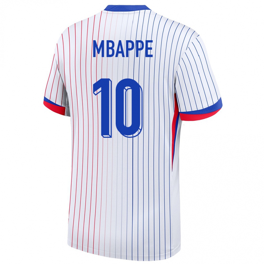 Kids Football France Kylian Mbappe #10 White Away Jersey 24-26 T-Shirt Nz