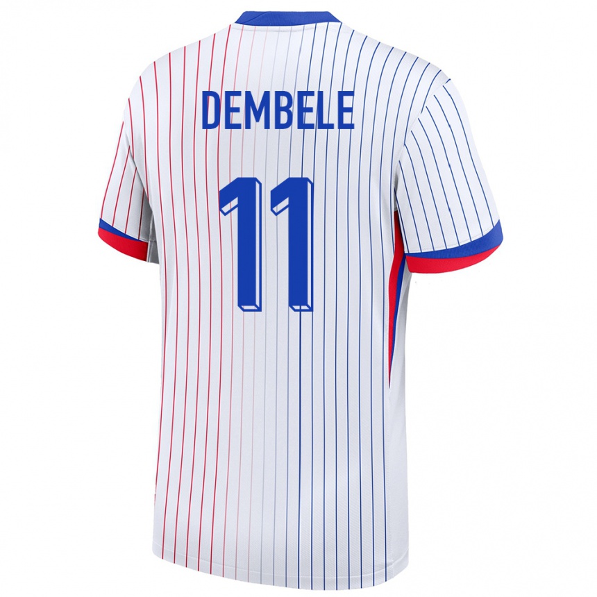 Kids Football France Ousmane Dembele #11 White Away Jersey 24-26 T-Shirt Nz