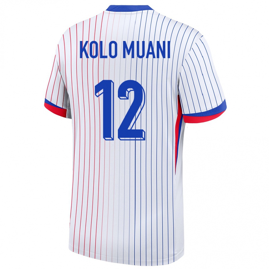 Kids Football France Randal Kolo Muani #12 White Away Jersey 24-26 T-Shirt Nz