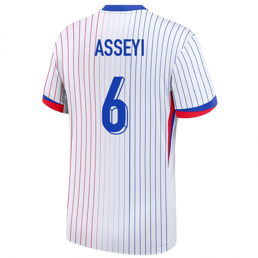 Kids Football France Viviane Asseyi #6 White Away Jersey 24-26 T-Shirt Nz