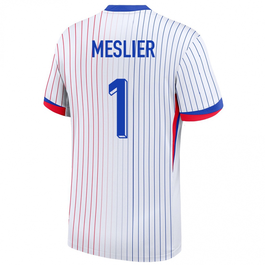 Kids Football France Illan Meslier #1 White Away Jersey 24-26 T-Shirt Nz