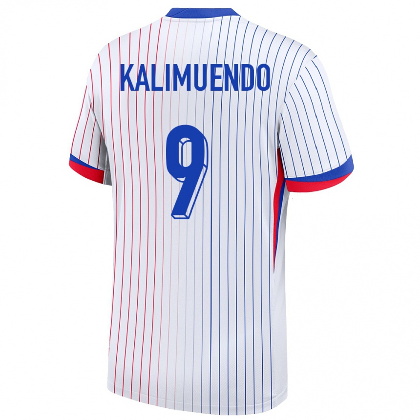 Kids Football France Arnaud Kalimuendo #9 White Away Jersey 24-26 T-Shirt Nz