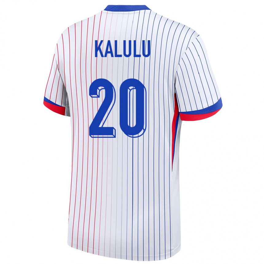 Kids Football France Pierre Kalulu #20 White Away Jersey 24-26 T-Shirt Nz