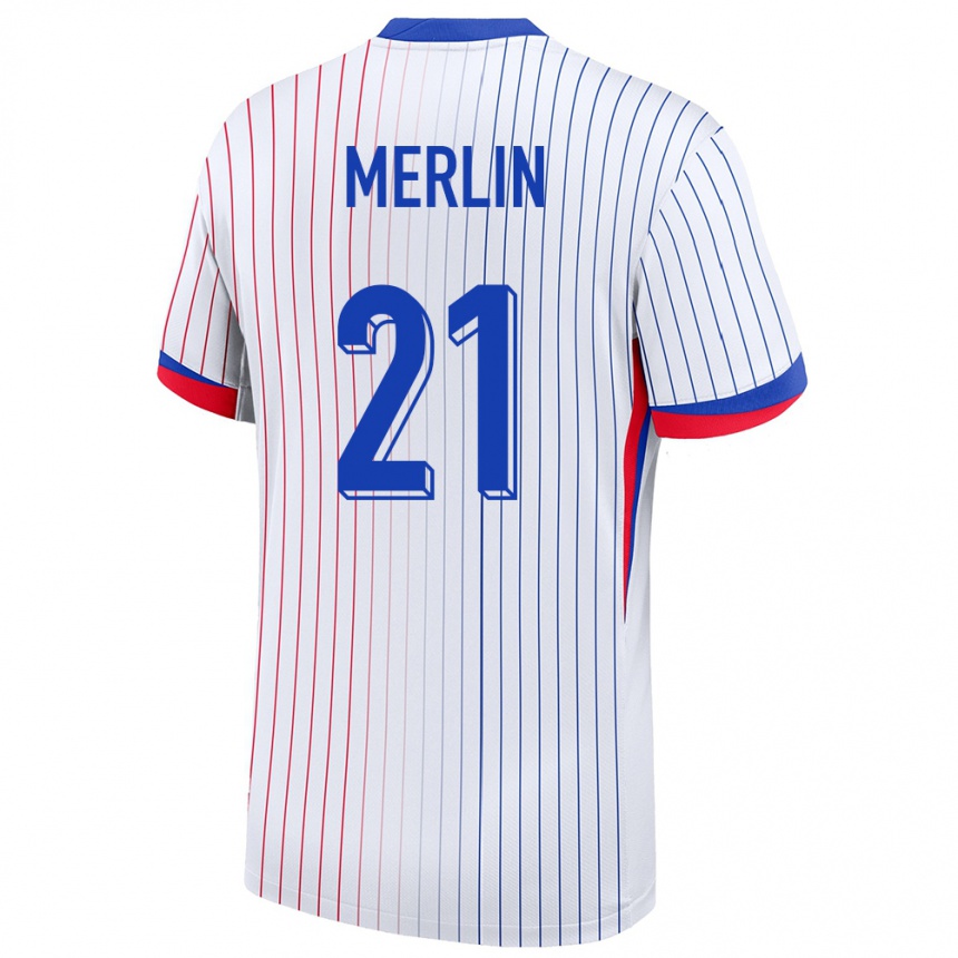 Kids Football France Quentin Merlin #21 White Away Jersey 24-26 T-Shirt Nz