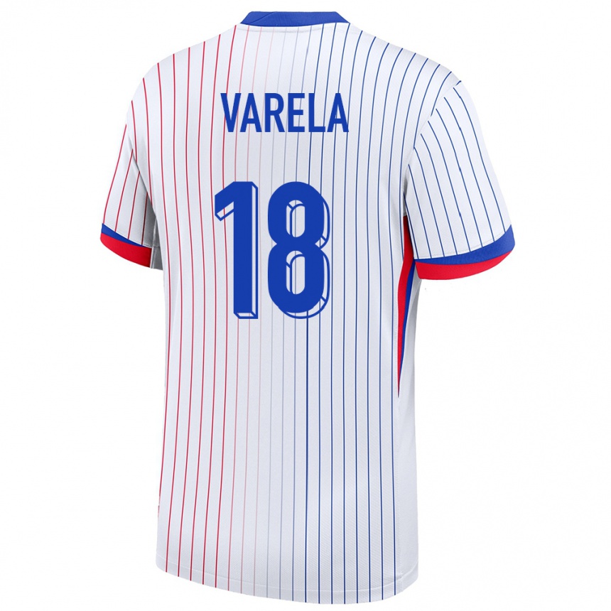 Kids Football France Jordan Varela #18 White Away Jersey 24-26 T-Shirt Nz