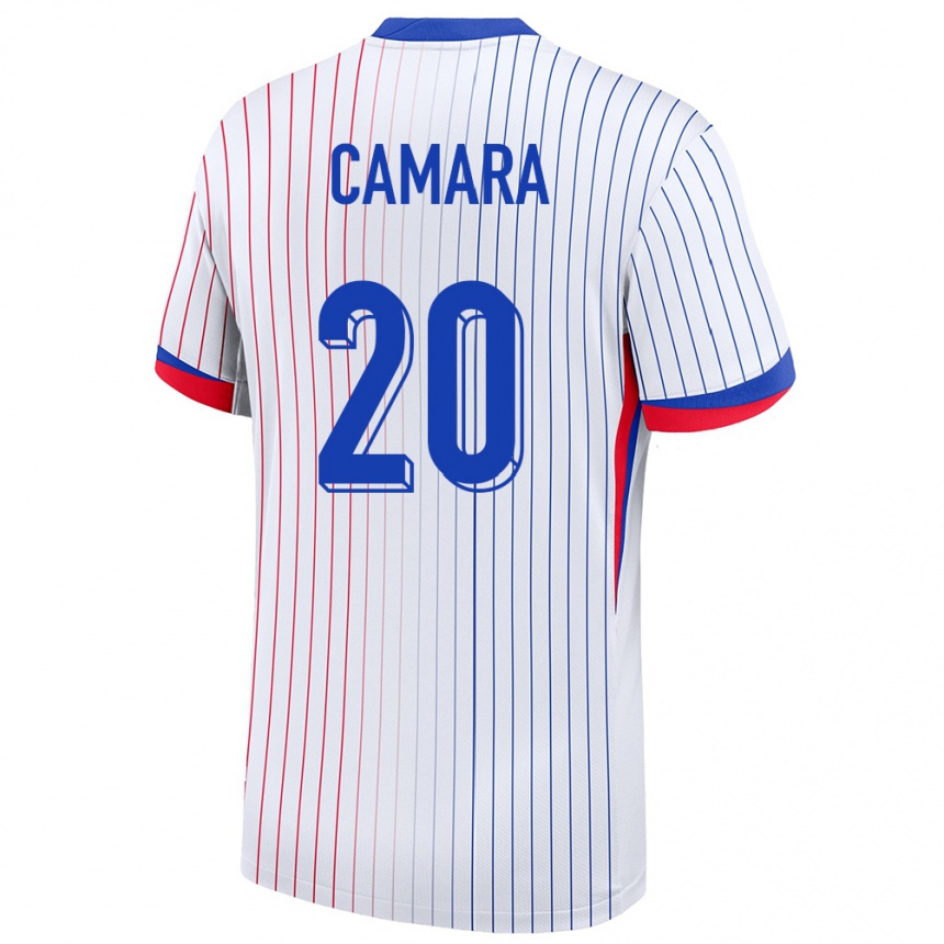 Kids Football France Ousmane Camara #20 White Away Jersey 24-26 T-Shirt Nz