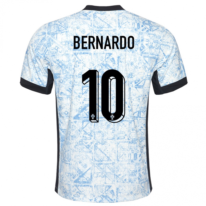 Kids Football Portugal Bernardo Silva #10 Cream Blue Away Jersey 24-26 T-Shirt Nz