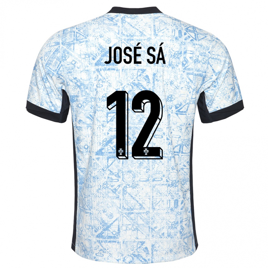 Kids Football Portugal Jose Sa #12 Cream Blue Away Jersey 24-26 T-Shirt Nz