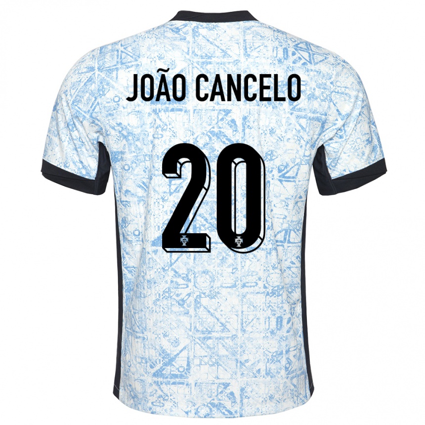 Kids Football Portugal Joao Cancelo #20 Cream Blue Away Jersey 24-26 T-Shirt Nz