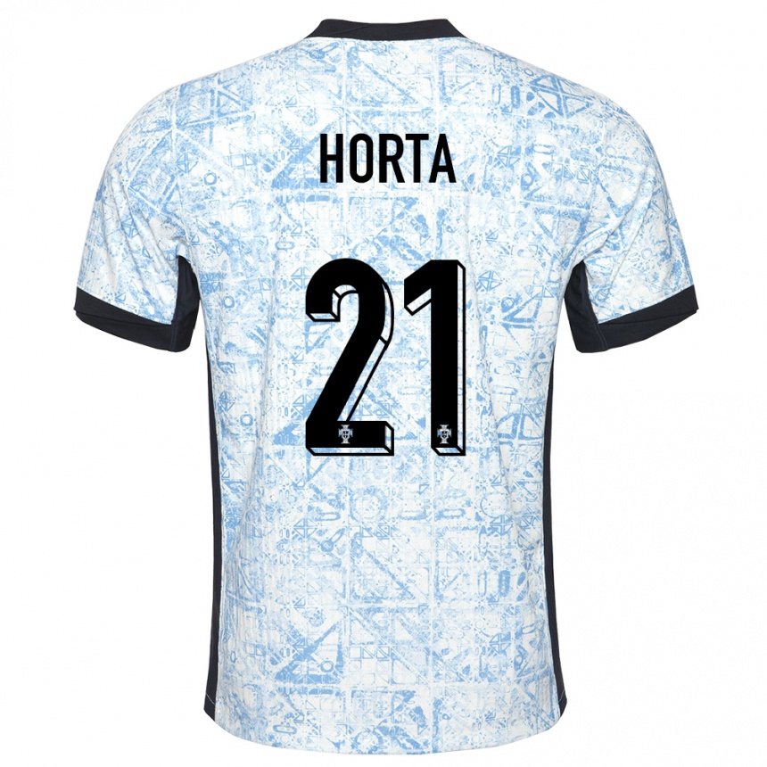 Kids Football Portugal Ricardo Horta #21 Cream Blue Away Jersey 24-26 T-Shirt Nz