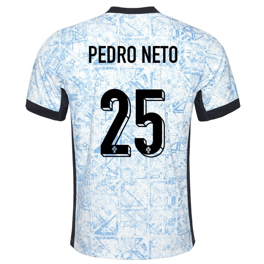 Kids Football Portugal Pedro Neto #25 Cream Blue Away Jersey 24-26 T-Shirt Nz