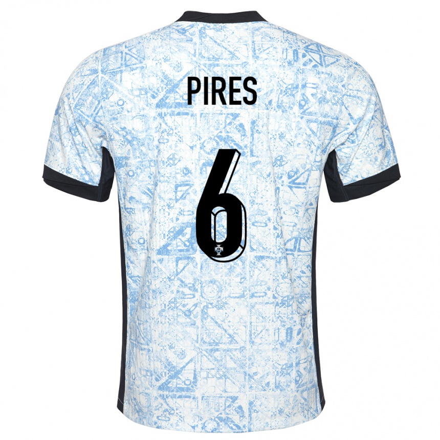 Kids Football Portugal Suzane Pires #6 Cream Blue Away Jersey 24-26 T-Shirt Nz