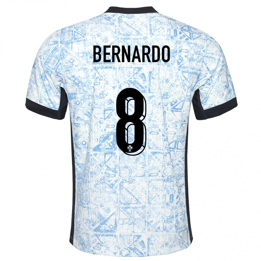 Kids Football Portugal Paulo Bernardo #8 Cream Blue Away Jersey 24-26 T-Shirt Nz