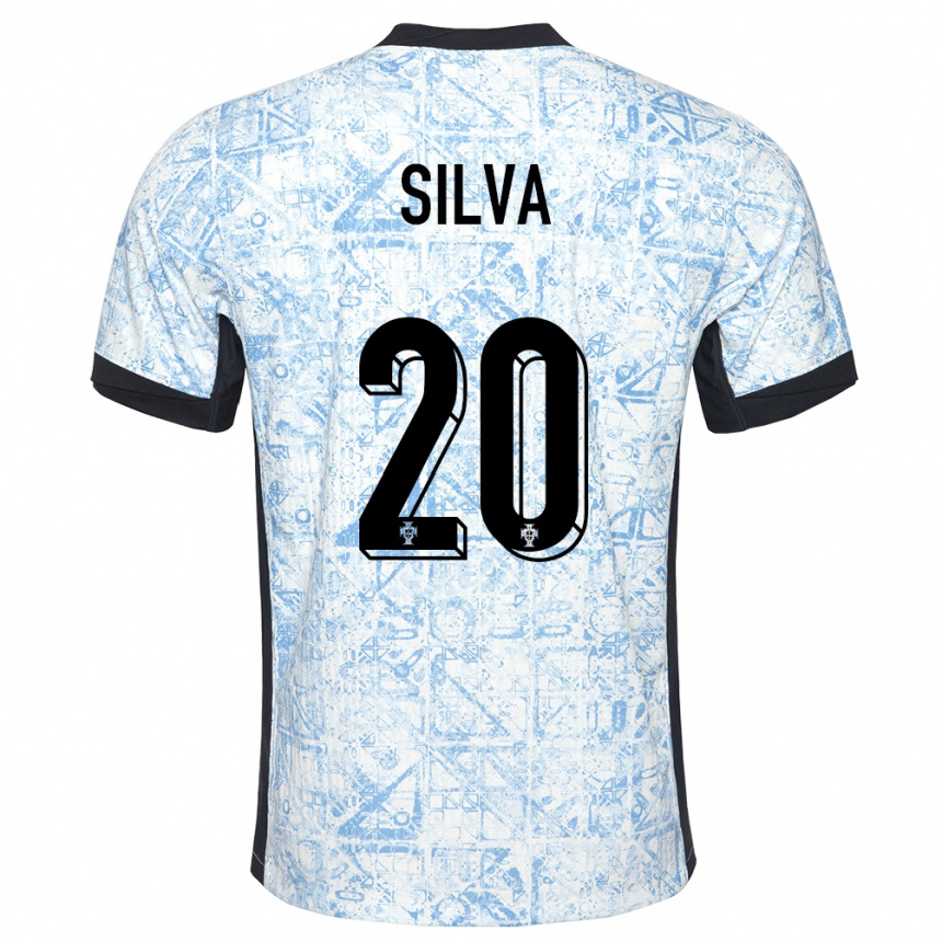 Kids Football Portugal Fabio Silva #20 Cream Blue Away Jersey 24-26 T-Shirt Nz