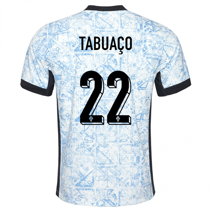 Kids Football Portugal Goncalo Tabuaco #22 Cream Blue Away Jersey 24-26 T-Shirt Nz