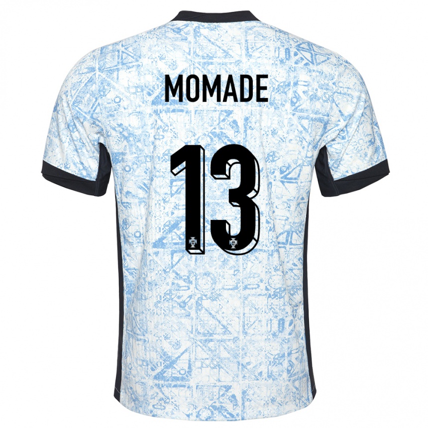 Kids Football Portugal Rayhan Momade #13 Cream Blue Away Jersey 24-26 T-Shirt Nz