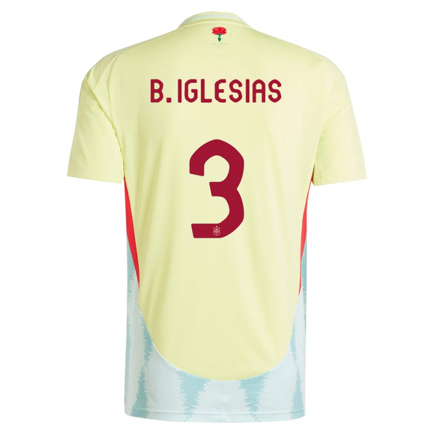 Kids Football Spain Borja Iglesias #3 Yellow Away Jersey 24-26 T-Shirt Nz