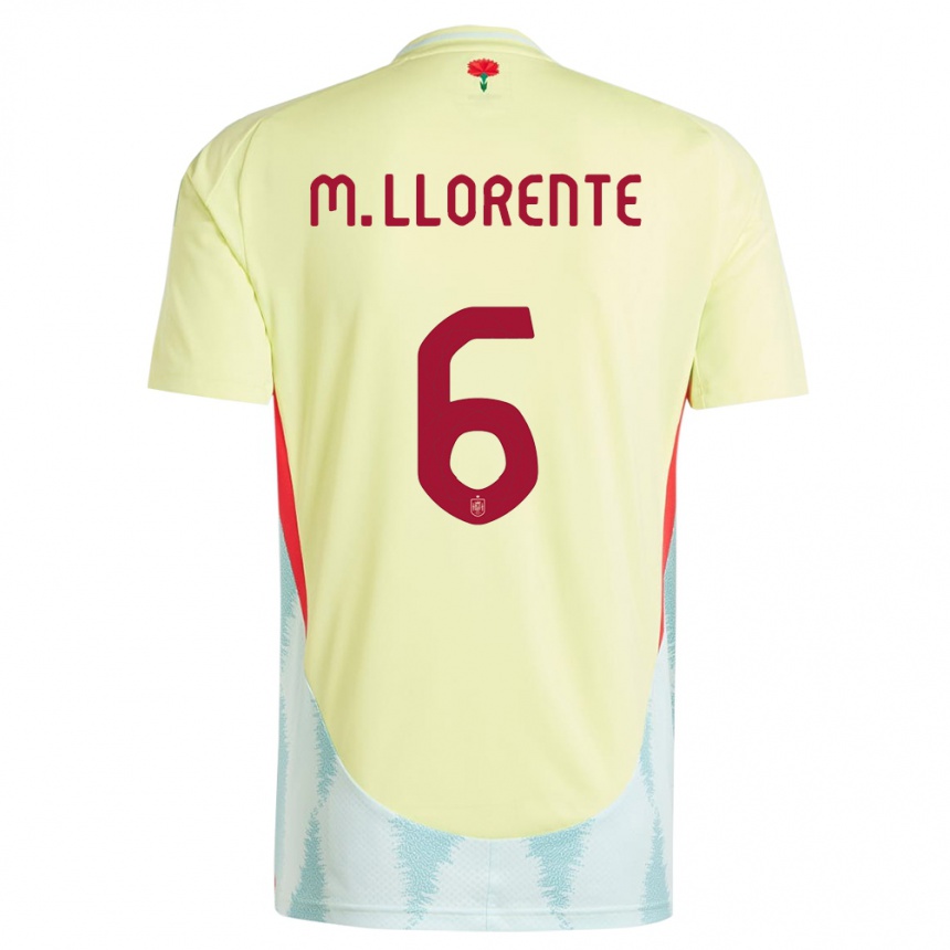 Kids Football Spain Marcos Llorente #6 Yellow Away Jersey 24-26 T-Shirt Nz