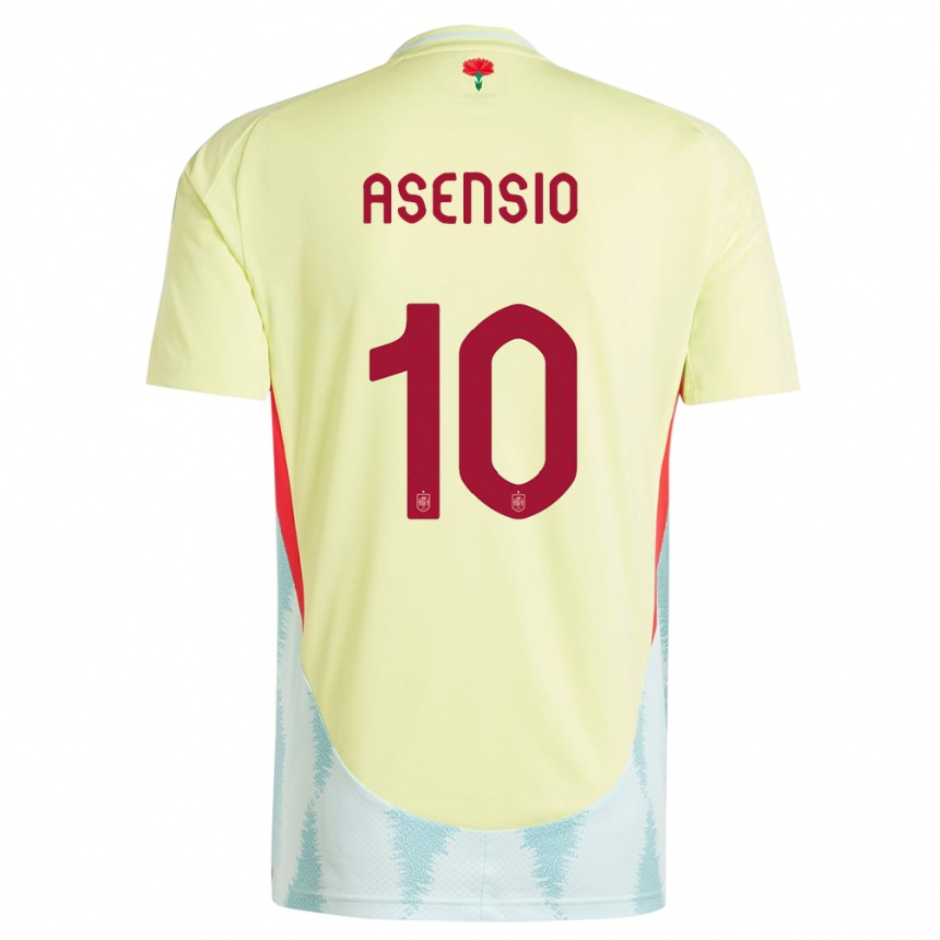 Kids Football Spain Marco Asensio #10 Yellow Away Jersey 24-26 T-Shirt Nz