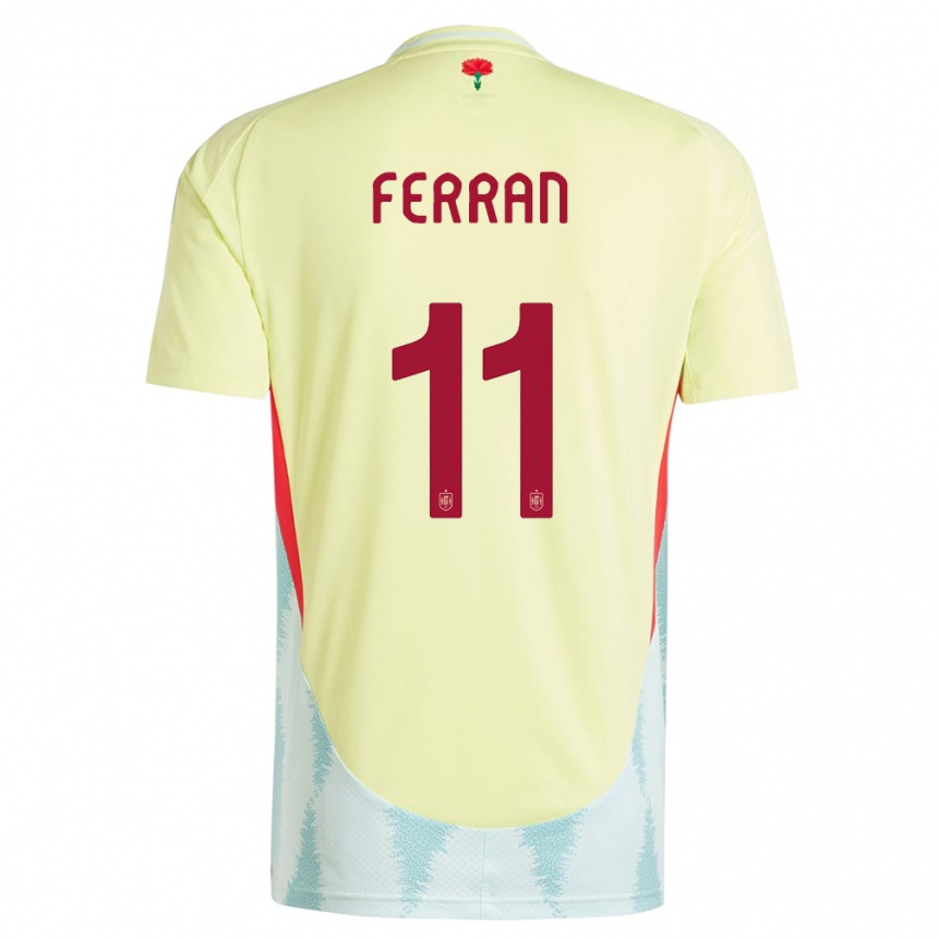 Kids Football Spain Ferran Torres #11 Yellow Away Jersey 24-26 T-Shirt Nz