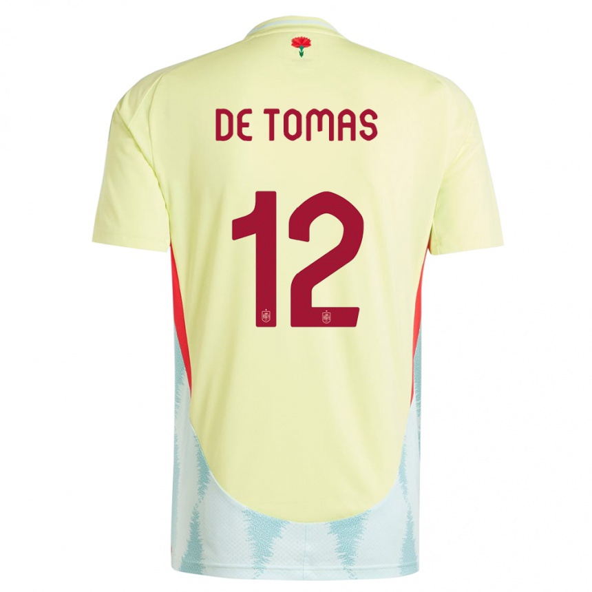 Kids Football Spain Raul De Tomas #12 Yellow Away Jersey 24-26 T-Shirt Nz