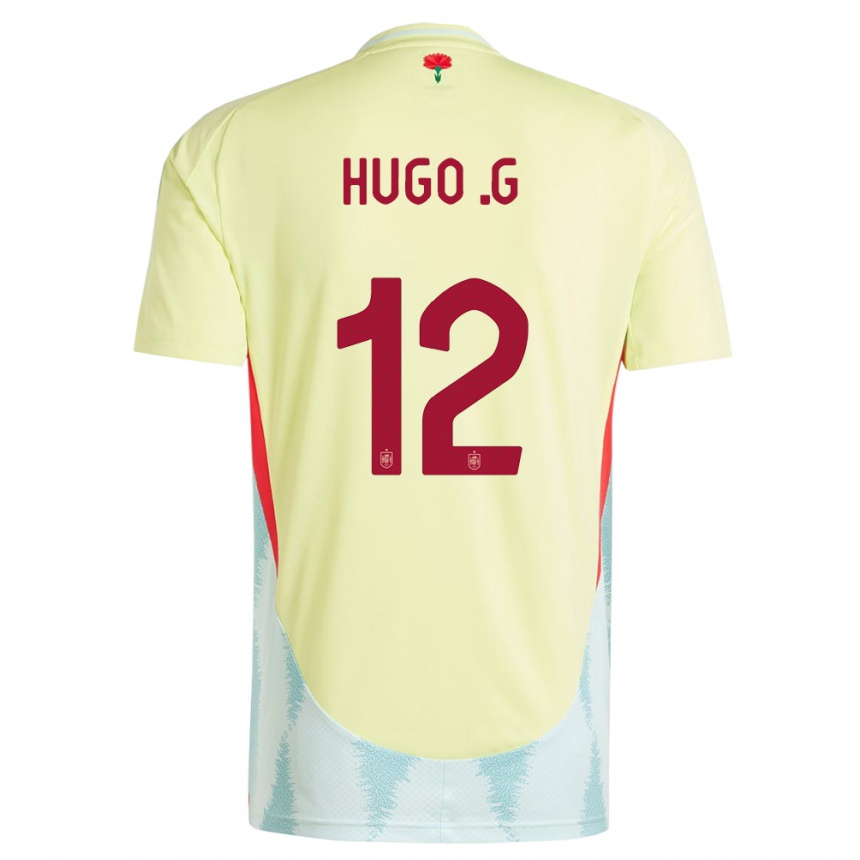 Kids Football Spain Hugo Guillamon #12 Yellow Away Jersey 24-26 T-Shirt Nz