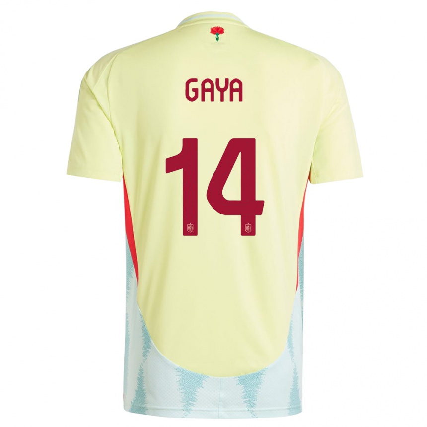 Kids Football Spain Jose Gaya #14 Yellow Away Jersey 24-26 T-Shirt Nz