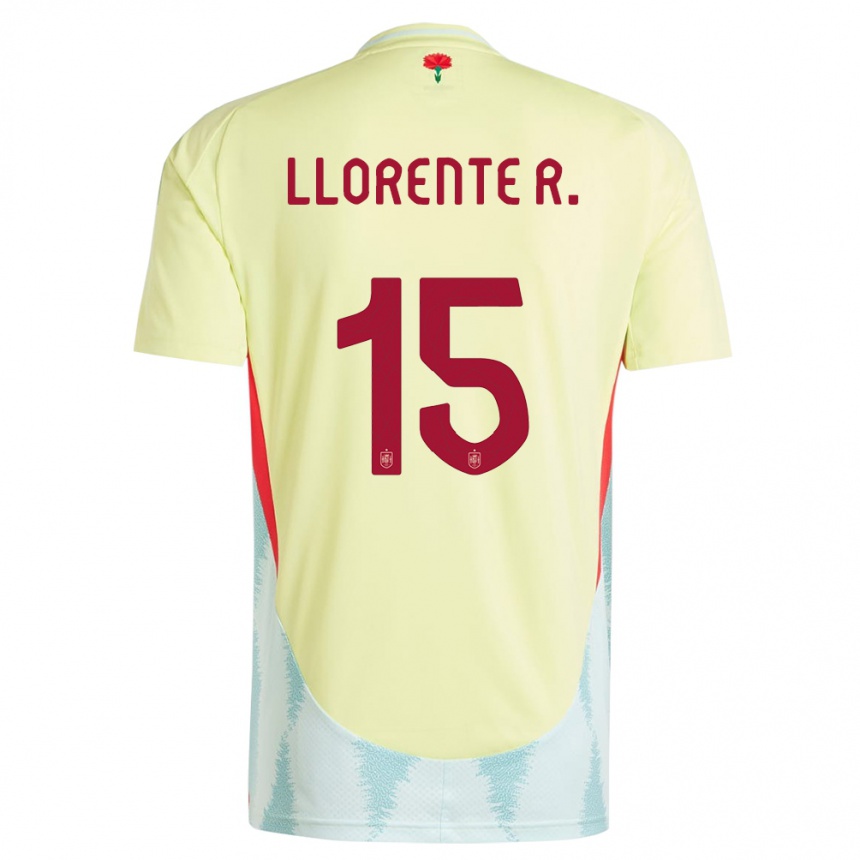 Kids Football Spain Diego Llorente #15 Yellow Away Jersey 24-26 T-Shirt Nz