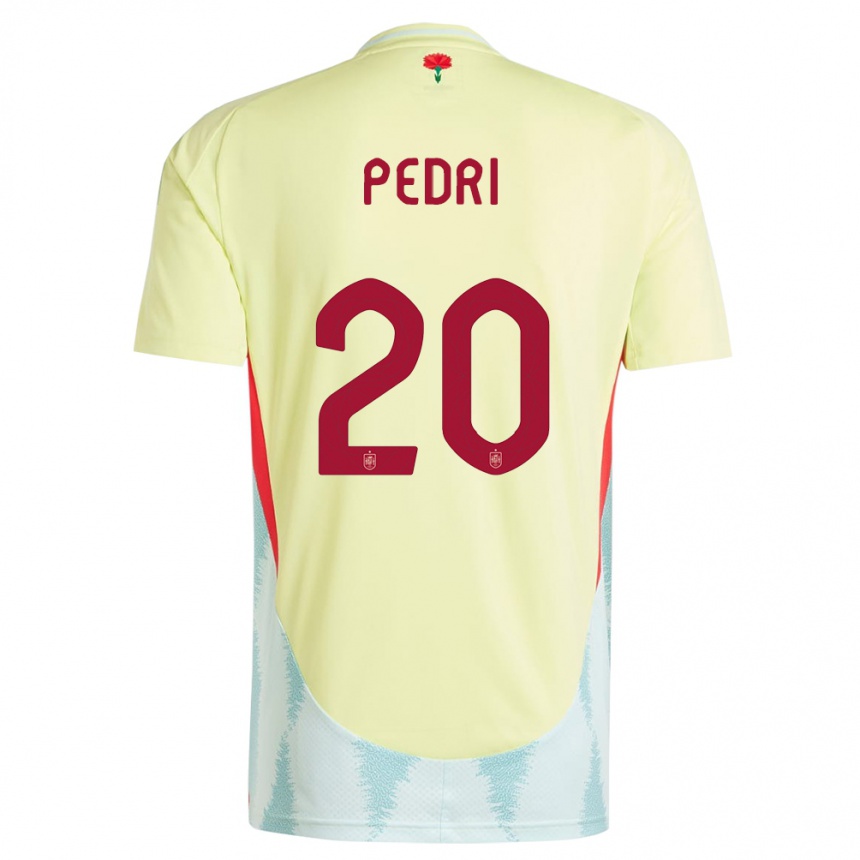 Kids Football Spain Pedri #20 Yellow Away Jersey 24-26 T-Shirt Nz