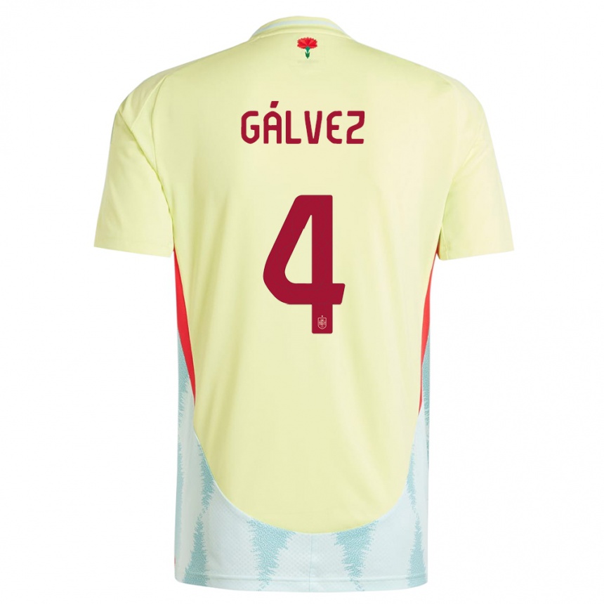 Kids Football Spain Rocio Galvez #4 Yellow Away Jersey 24-26 T-Shirt Nz