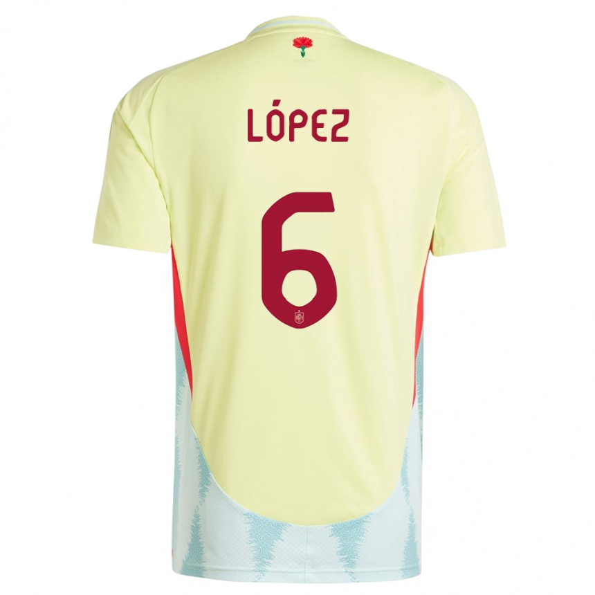 Kids Football Spain Maitane Lopez #6 Yellow Away Jersey 24-26 T-Shirt Nz