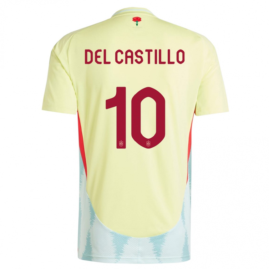 Kids Football Spain Athenea Del Castillo #10 Yellow Away Jersey 24-26 T-Shirt Nz